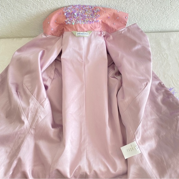 Vintage Anna Molinari Blumarine sequin embellished lavender pink jacket - Picture 14 of 16